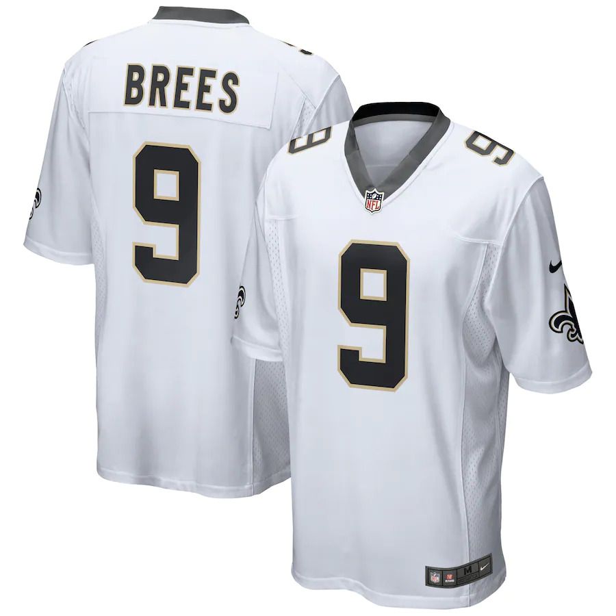 Men New Orleans Saints #9 Drew Brees Nike White Game NFL Jersey